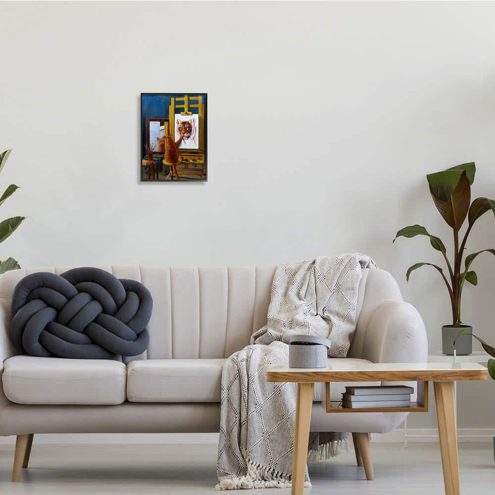 Cat Painting Self-Portrait as Tiger on Canvas, 11 x 14