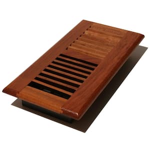 4 in x 12 in Natural Solid Cherry Louvered Floor Register