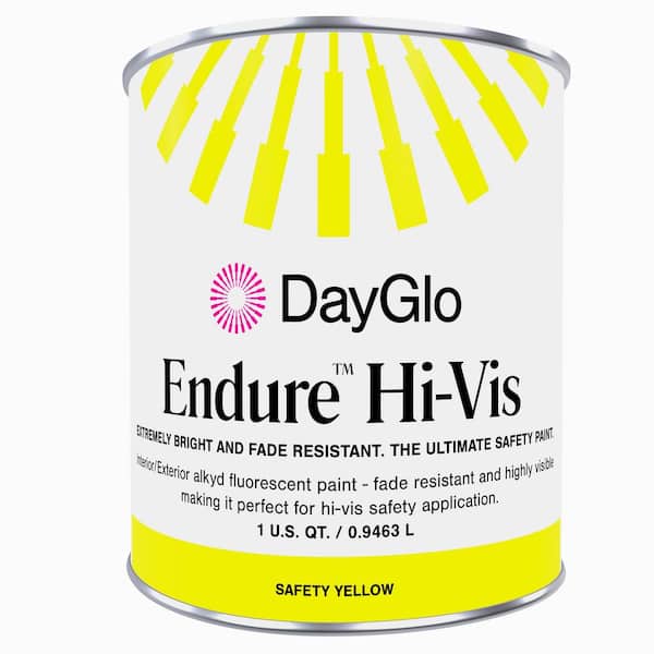 Endure Hi-Vis Series 1 qt. Safety Yellow Fluorescent Alkyd Enamel Brushing Paint