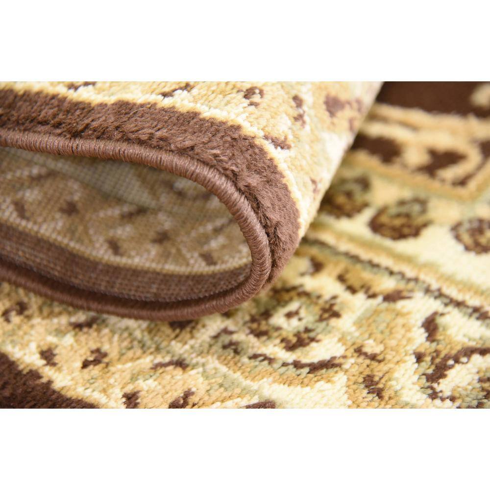 Versailles Elegance Brown 4' Square Synthetic Area Rug