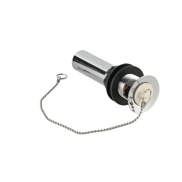 1-1/4 in. x 10 in. Chrome-Plated Plastic Tailpiece with Sink Drain Stopper and Overflow Plug