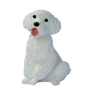 10 in. H White Poodle Puppy Dog Statue