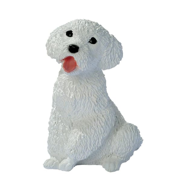 Design Toscano 10 in. H White Poodle Puppy Dog Statue