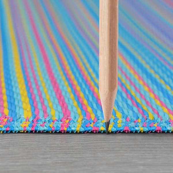 Sunset Stripe Multi-Color 9 ft. x 12 ft. Indoor/Outdoor Area Rug