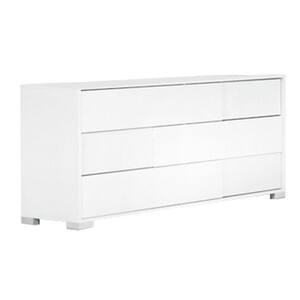61 in. White 6-Drawer Wooden Dresser Without Mirror