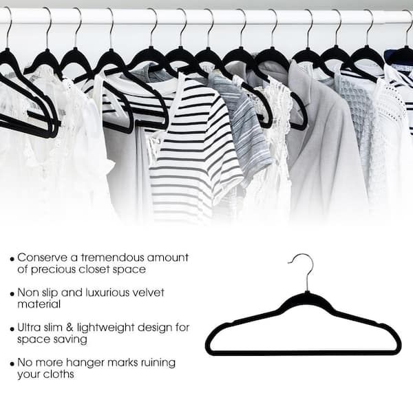 Utopia Home Premium Velvet Hangers 50 Pack - Non-Slip Clothes Hangers -  Black Hangers - Suit Hangers with 360 Degree Rotatable Hook - Heavy Duty  Coat