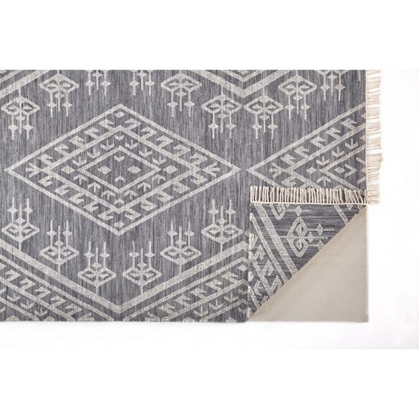 8 ft. x 10 ft. Gray and Ivory Geometric Area Rug