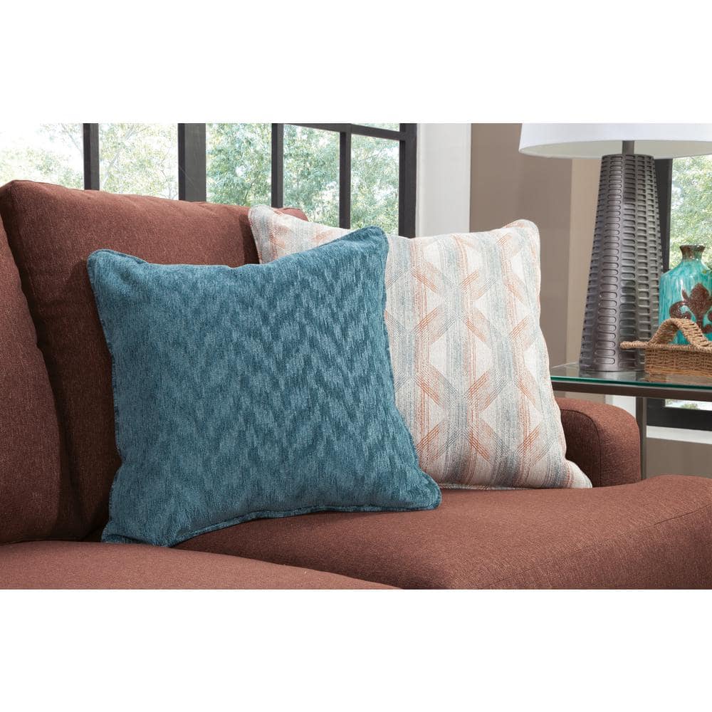 Earthtone Cinnamon Fabric Lawson Sofa with Removable Cushions