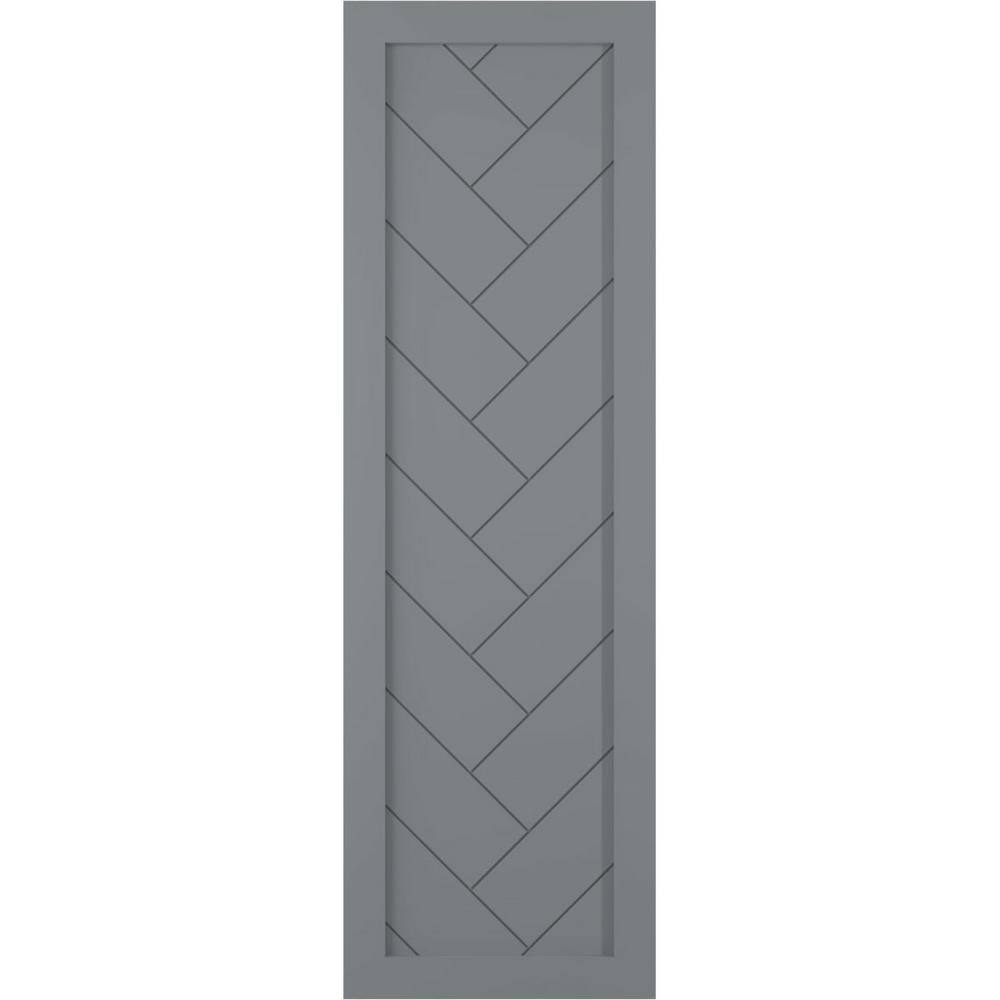 12 in. x 43 in. PVC Single Panel Herringbone Modern Style Fixed Mount Board and Batten Shutters Pair in Ocean Swell price history on PriceWatchPro