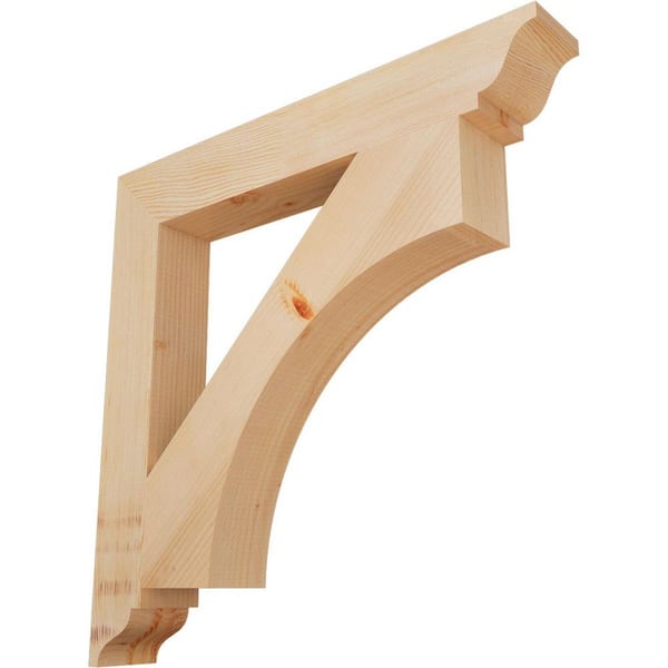 Ekena Millwork 3.5 in. x 28 in. x 28 in. Douglas Fir Westlake Traditional Smooth Corbel