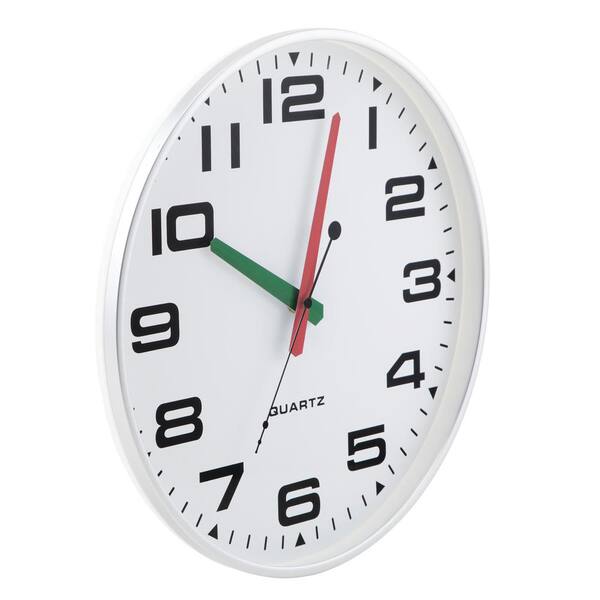Smuk Wall Clock ホワイト Victory Lighting LLC Tempus 13 in. Silver Silent Sweep Slim Wall