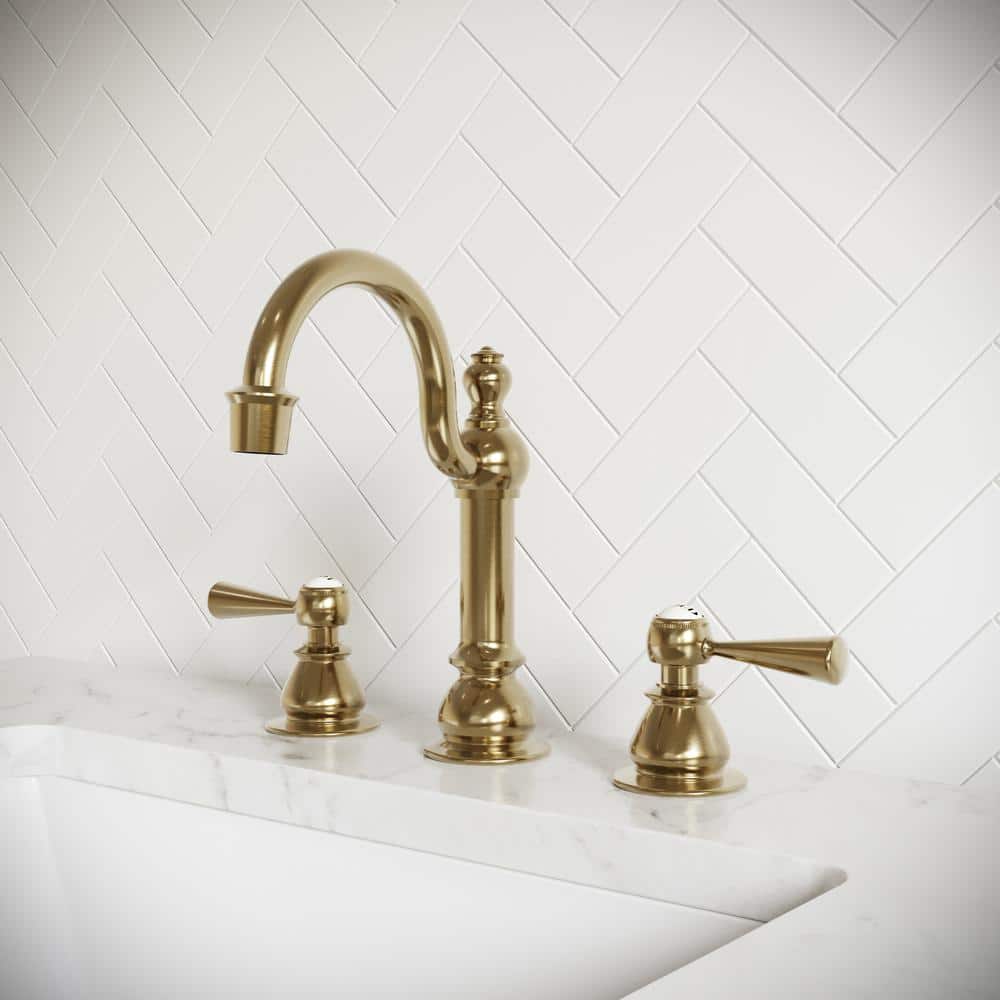 Satin Brass High Arc Torch Lever Handle Lavatory Faucet