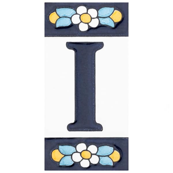 Merola Tile Sevillano Flora Address Letters I 2-1/8 in. x 4-3/8 in. Ceramic Wall Tile (0.07 sq. ft./Each)
