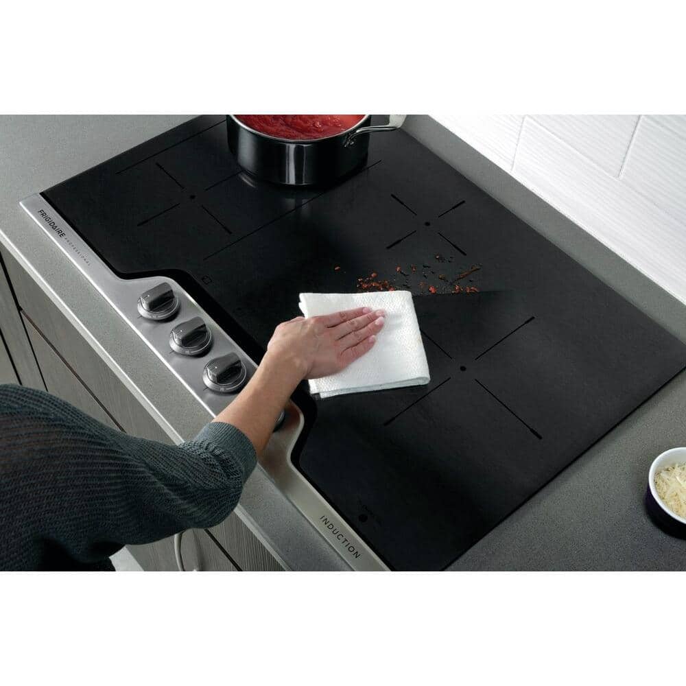 Professional 30" Black Ceramic Induction Cooktop with Stainless Steel Controls