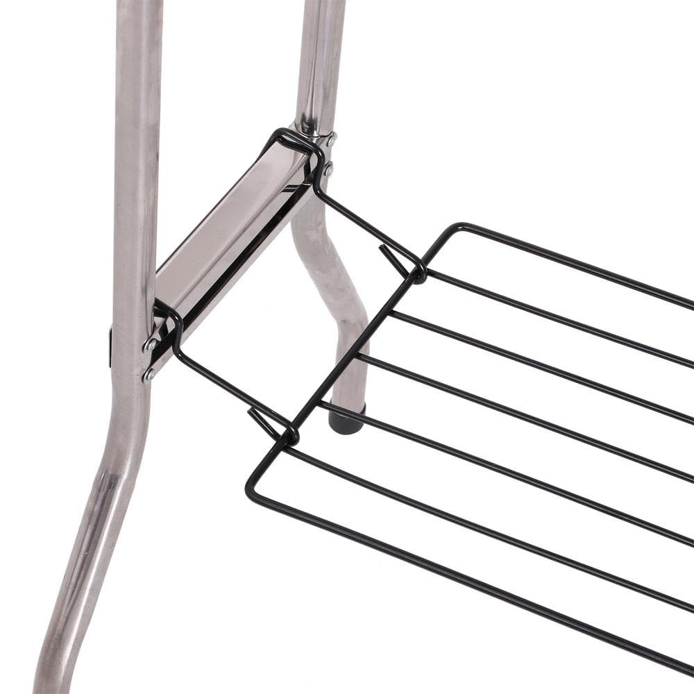 Portable Stainless Steel Charcoal Hibachi Grill with Shelves