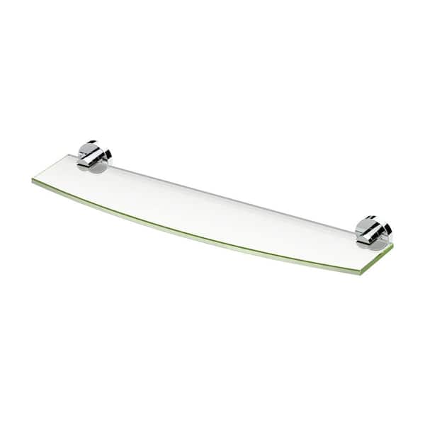 Glam 20 in. W Glass Shelf in Chrome