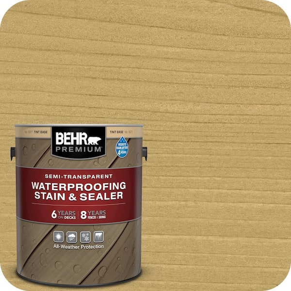 1 gal. #ST-139 Colonial Yellow Semi-Transparent Waterproofing Exterior Wood Stain and Sealer