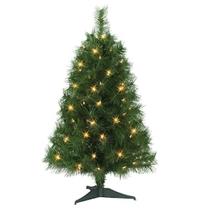 3 ft Pre-Lit Snow Ridge Fir Artificial Christmas Tree