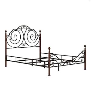 Cherry Graceful Scroll Bronze Iron Bed