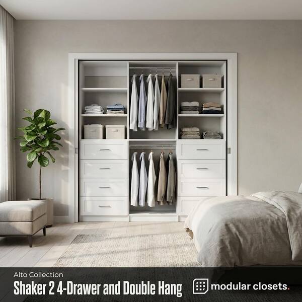MODULAR CLOSETS Alto Collection 93 in W White Tower System Shaker