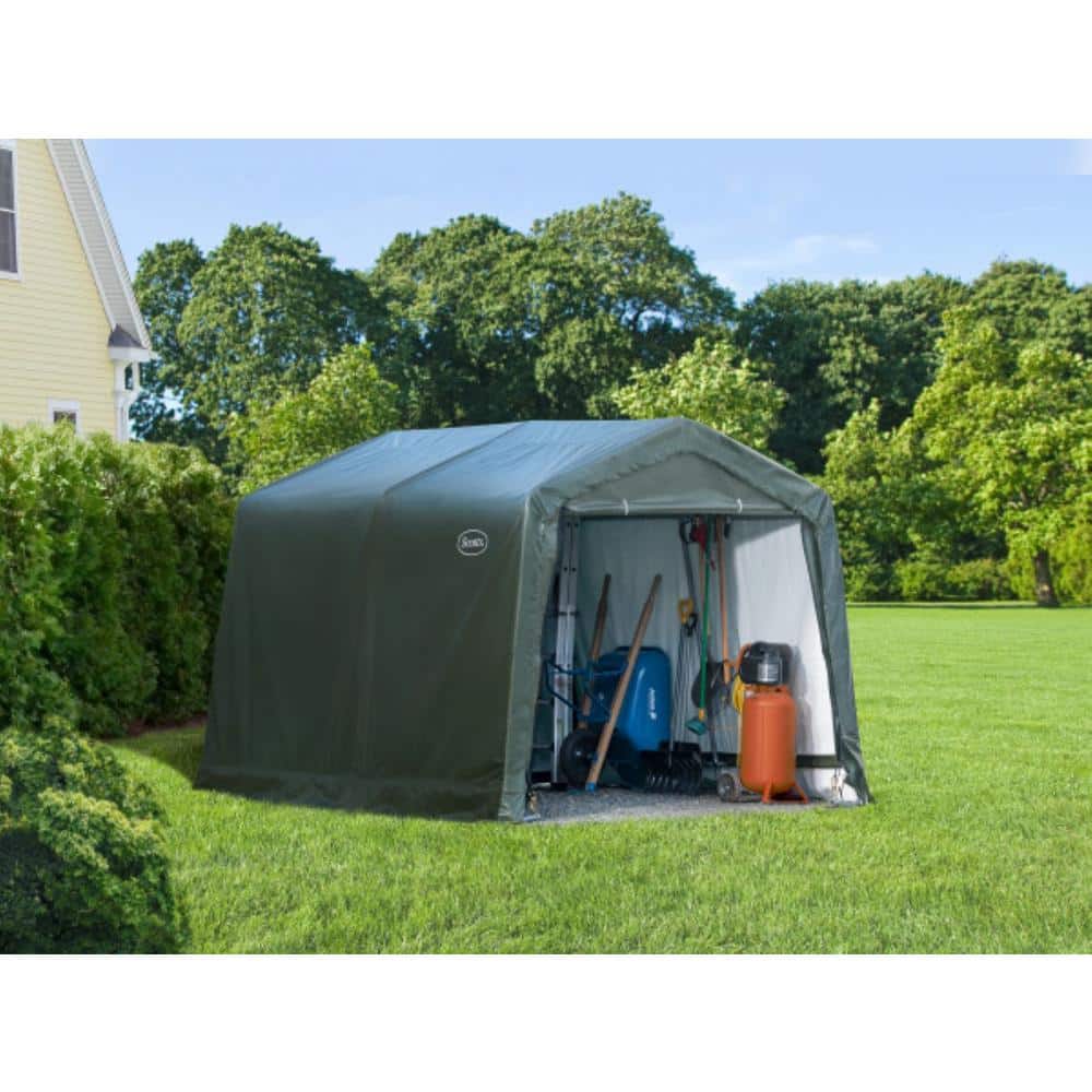 10' x 10' Green Galvanized Steel Storage Shed