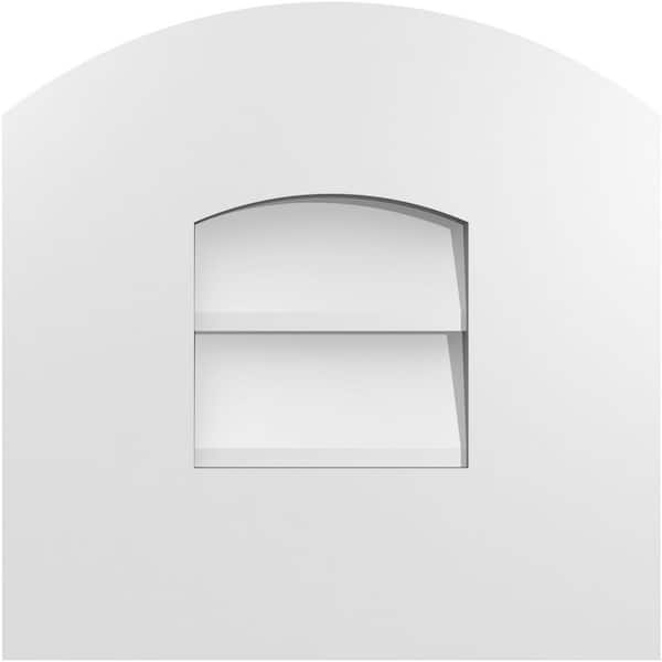 Ekena Millwork 12 in. x 12 in. Arch Top Surface Mount PVC Gable Vent: Functional with Standard Frame