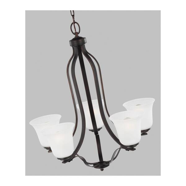Sea Gull Lighting Stirling Burnt Sienna Transitional Etched Glass Cylinder Kitchen Island Light