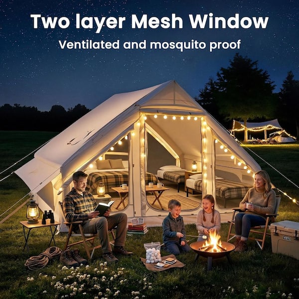 BOZTIY Inflatable Tent for Camping Blow Up Tent with Hand Pump