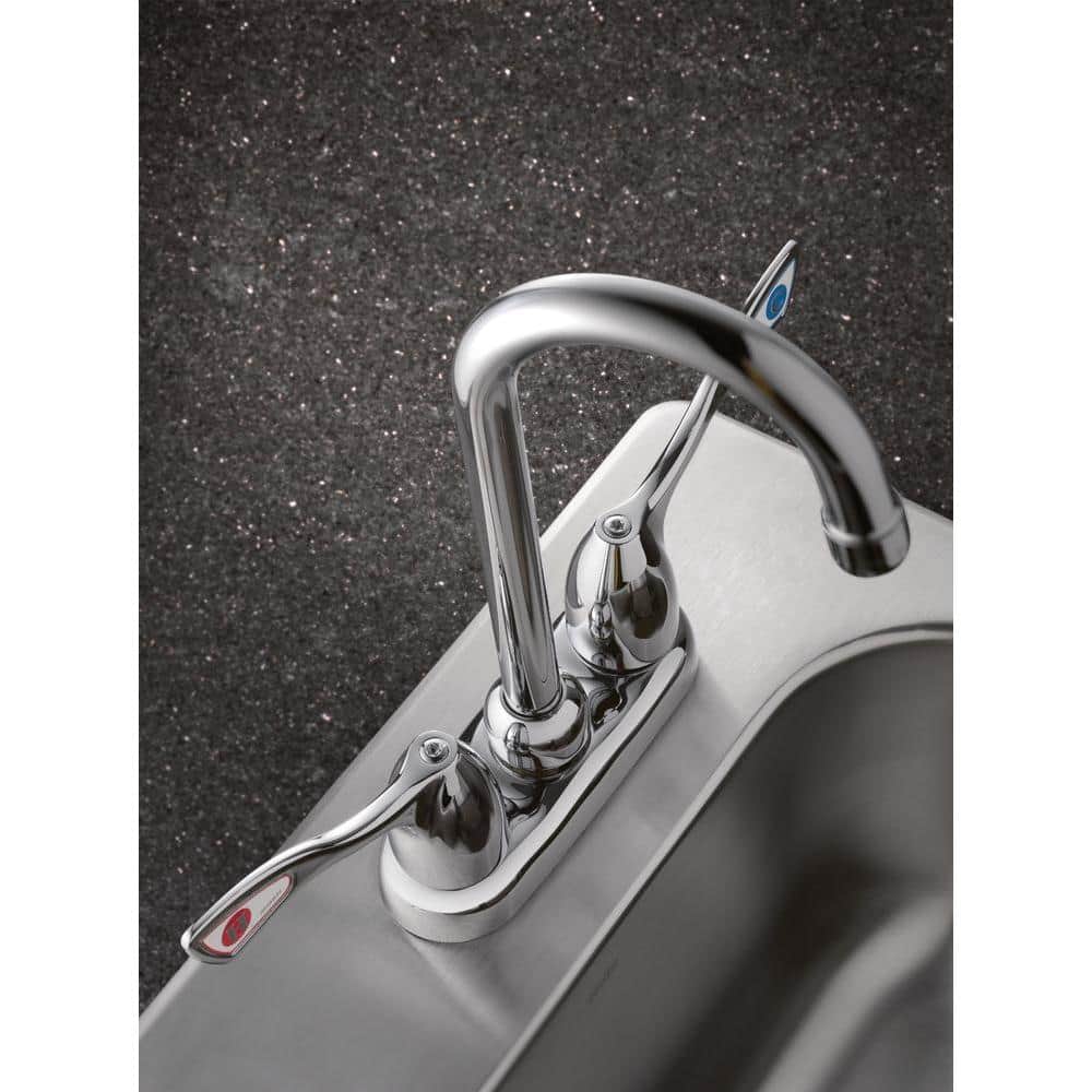 Commercial High-Arc Chrome Bar Faucet with Ceramic Disc Cartridges