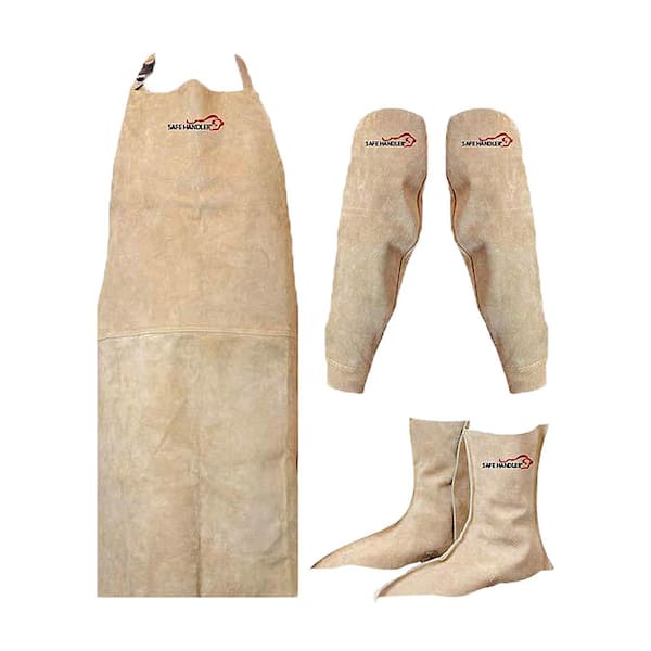 BISON LIFE 48 inches 5 Piece Full Body Protection Welders Leather Protection Kit : Adjustable Straps, Grade A Split Leather
