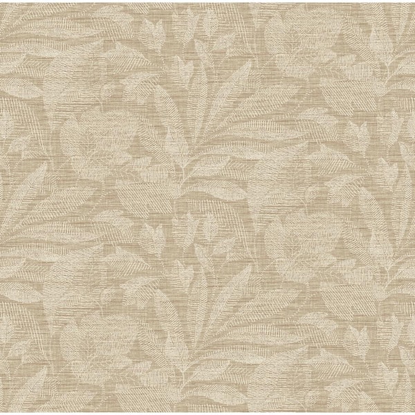 A-Street Prints Lei Wheat Etched Leaves Wallpaper