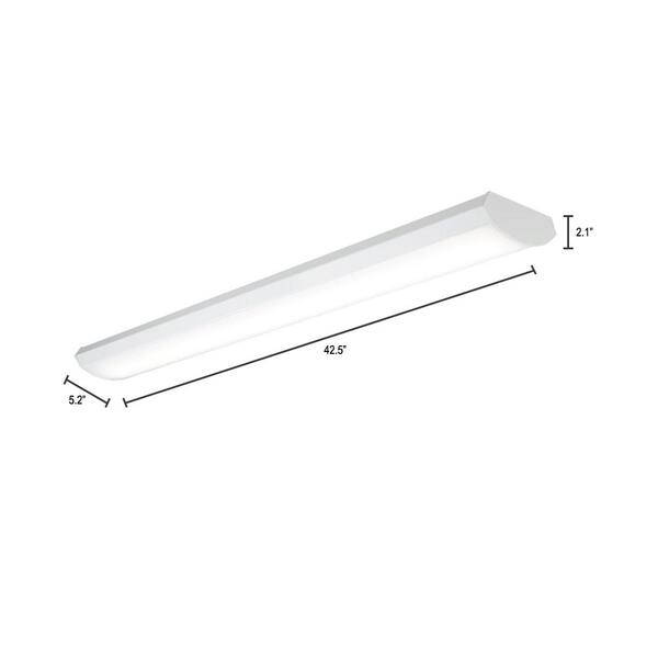 3.58 ft. White Low Profile Linear Integrated LED Wrap Light Fixture at 3400 Lumens, 4000K Cool White, Dimmable