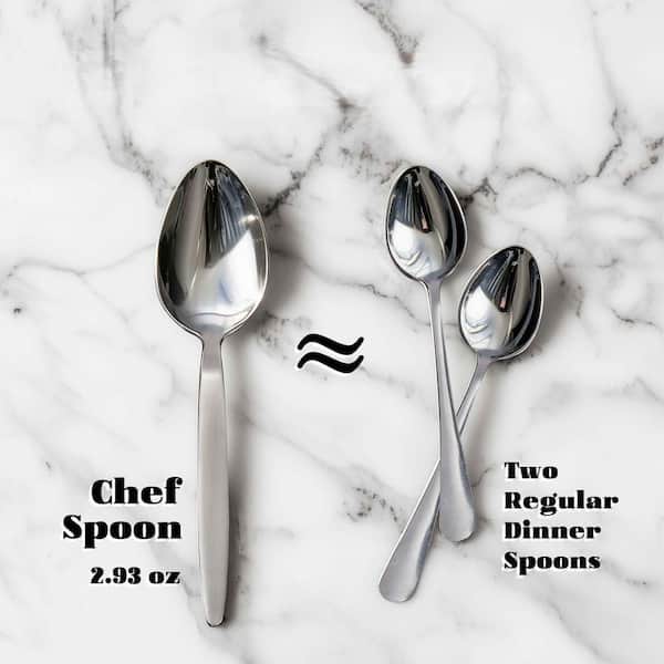 Numhew 2-Pack 9 in. Stainless Steel Chef Kunz Spoon for Solid