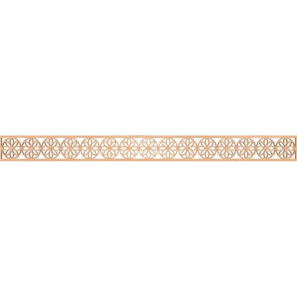 Ekena Millwork Blume Fretwork 0.25 in. D x 46.375 in. W x 4 in. L Hickory Wood Panel Moulding
