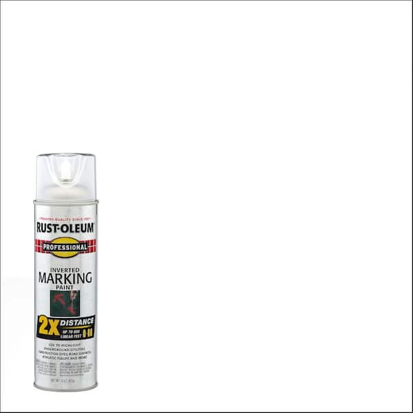 Rust-Oleum Professional 15 oz. Clear Flat 2X Distance Exterior Inverted Marking Spray Paint (6-Pack)