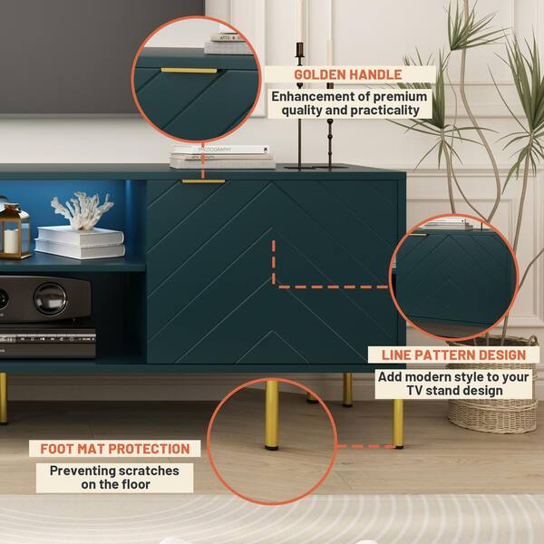 Clihome Modern/Contemporary Green Tv Cabinet (Accommodates TVs up to 60-in)