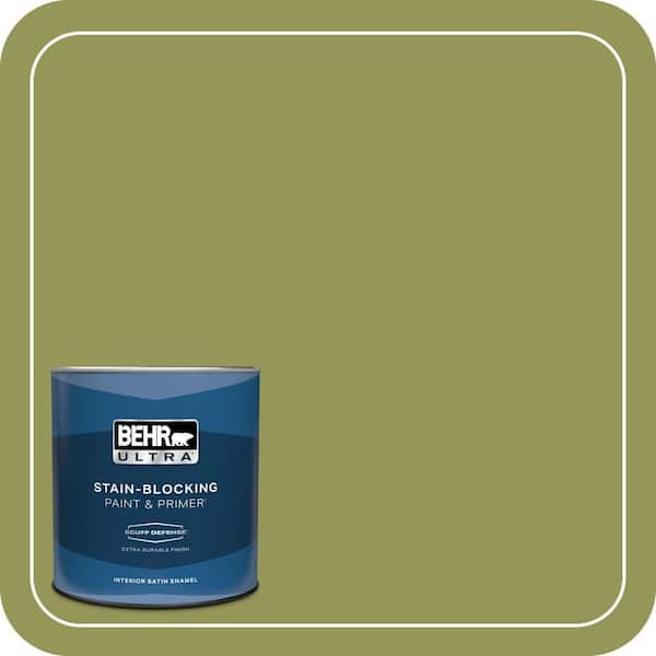 BEHR ULTRA 1 qt. #M340-6 Spinach Dip Extra Durable Satin Enamel Interior Paint & Primer