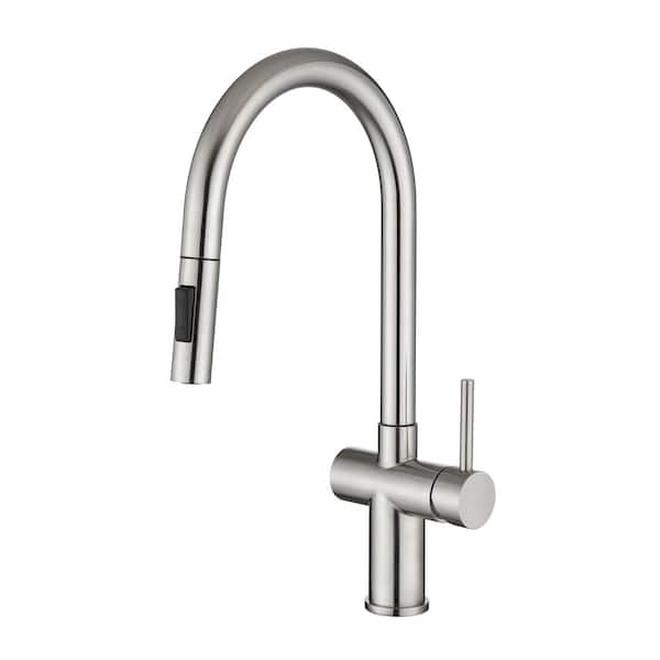 RAINLEX Single Handle Pull-Down Sprayer Kitchen Faucet in Brushed Nickel