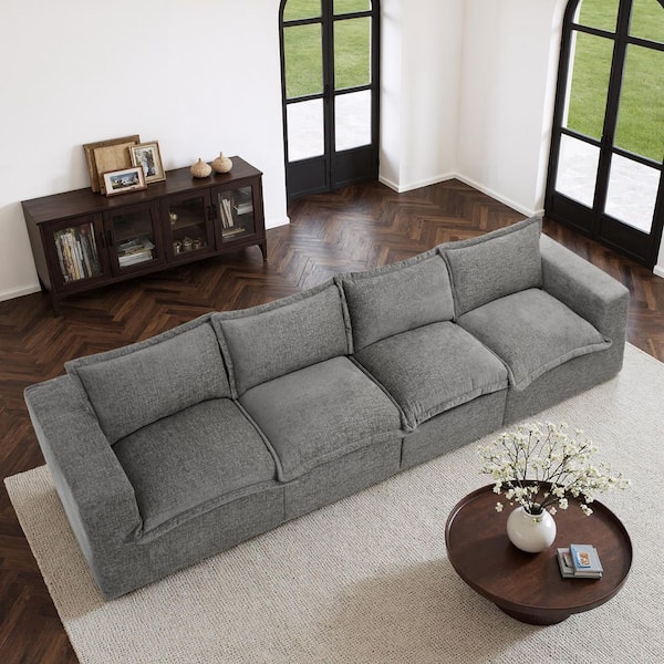 Have a question about Uixe 147.9 in. Square Arm 4-piece Chenille