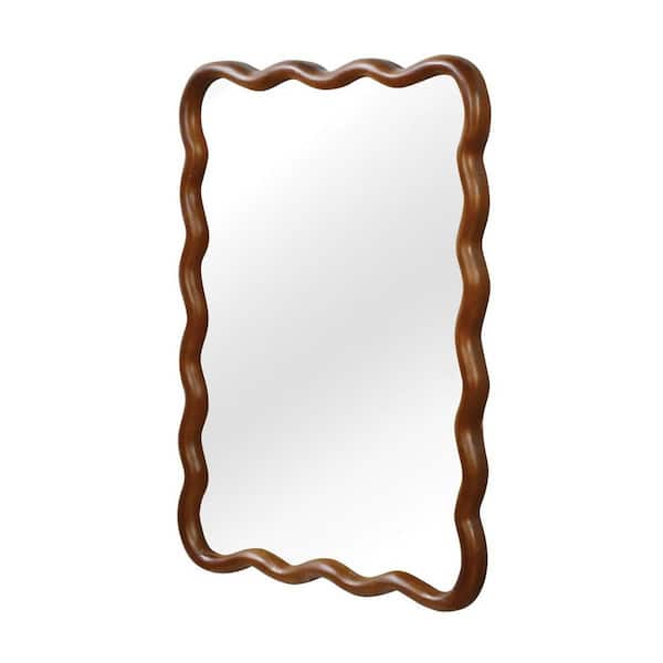 30.00 in. W x 40.00 in. H Rectangular Solid Wood Frame Wall Mount Bathroom Vanity Mirror in Black Walnut