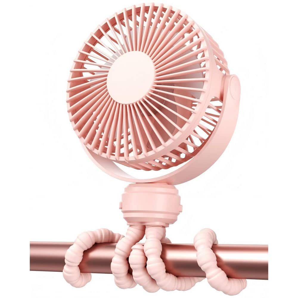 Mini Portable Stroller and Wheelchair Fan with Flexible Tripod, Clip-On Battery Fan, 360° Rotatable Rechargeablem, Pink price history on PriceWatchPro