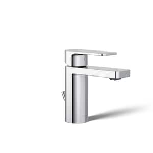 Parallel Single Hole Single-Handle Bathroom Faucet in Polished Chrome