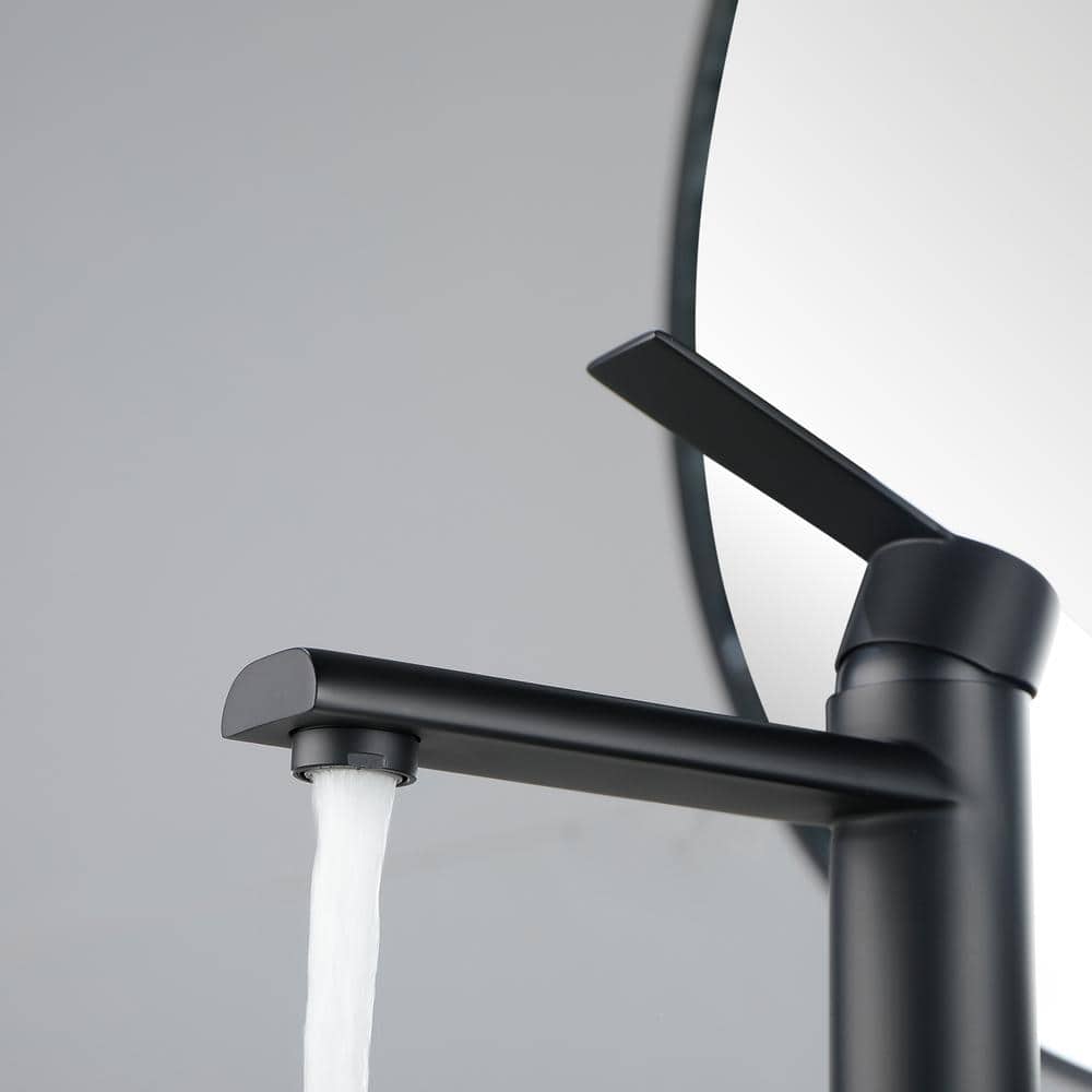 Matte Black Single Handle Vessel Sink Faucet