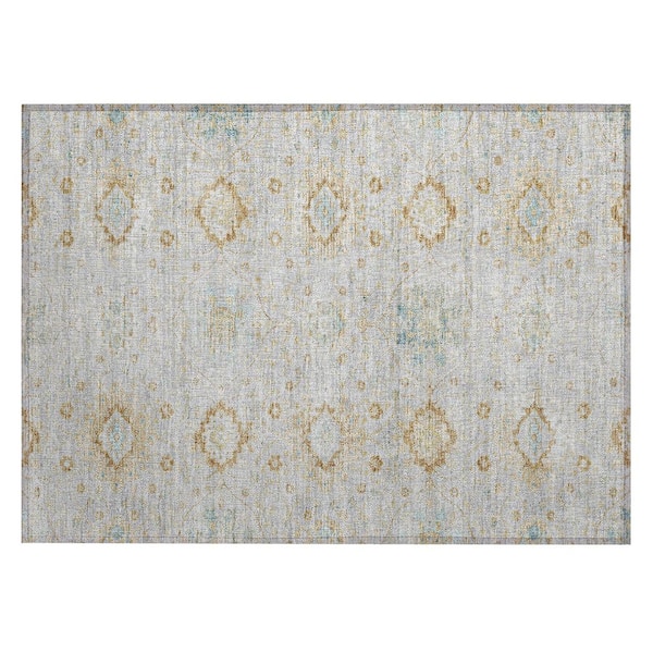 Chantille Machine Washable Indoor/Outdoor Abstract ACN3100 Silver 3 ft. x 4 ft. Area Rug