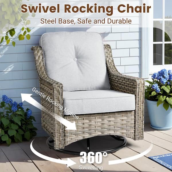 HOOOWOOO Holston 10-Piece Wicker Modern Outdoor Patio HOOOWOOO Holston 10-Piece Wicker Modern Outdoor Patio
