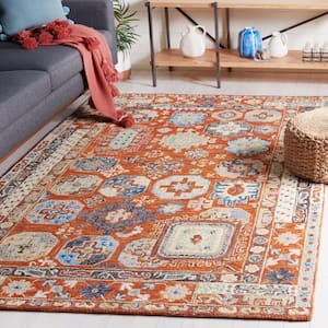 Aspen Rust/Ivory 5 ft. x 8 ft. Bohemian Geometric Area Rug