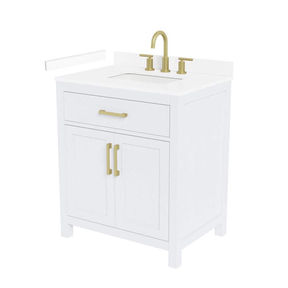 Beckett 30 in. Single Freestanding White Bath Vanity with Top price history on PriceWatchPro
