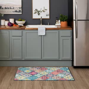 Moraccan Tile Blue 1 ft. 6 in. x 2 ft. 6 in. Area Rug