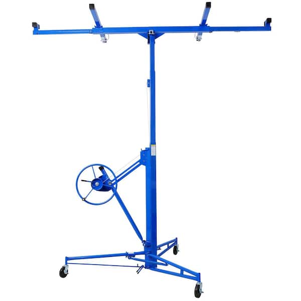 16 ft. Drywall Panel Hoist in Blue with 150 lbs. Load Capacity and Caster Wheels