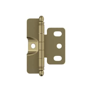 Golden Champagne 3/4 in. (19 mm) Door Thickness Full Inset, Full Wrap Ball Tip Cabinet Hinge - Single Hinge